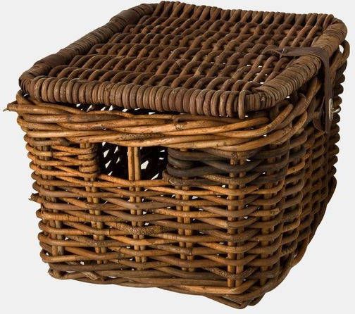 Fastrider Rattan Basket Medium w/Lid Middenbruin