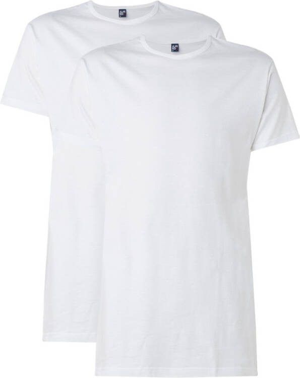Alan Red Derby Regular Fit T Shirt ronde hals Dubbel pak wit, Effen