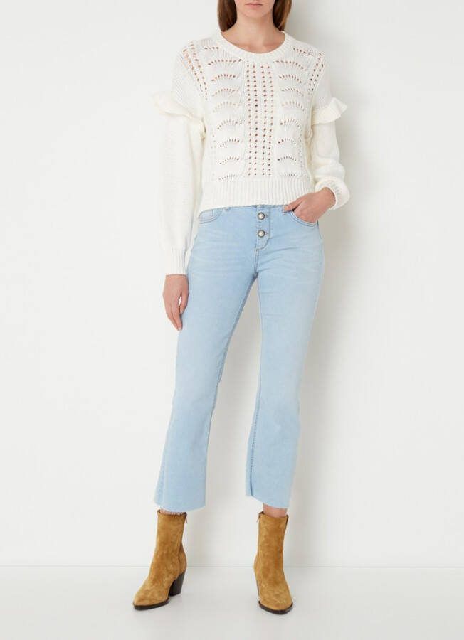 Liu Jo Mid waist cropped bootcut jeans van biologisch katoen