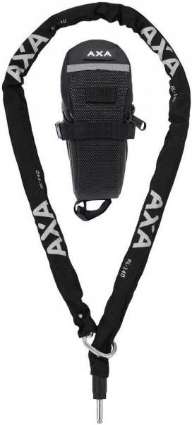 AXA Zadeltas + Insteekketting Defender Rlc 140cm Zwart