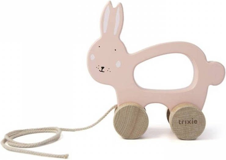 TRIXIE Baby Accessoires Wooden pull along toy Mrs. Rabbit Roze