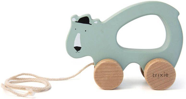 TRIXIE Baby Accessoires Wooden pull along toy Mr. Polar Bear Lichtgroen
