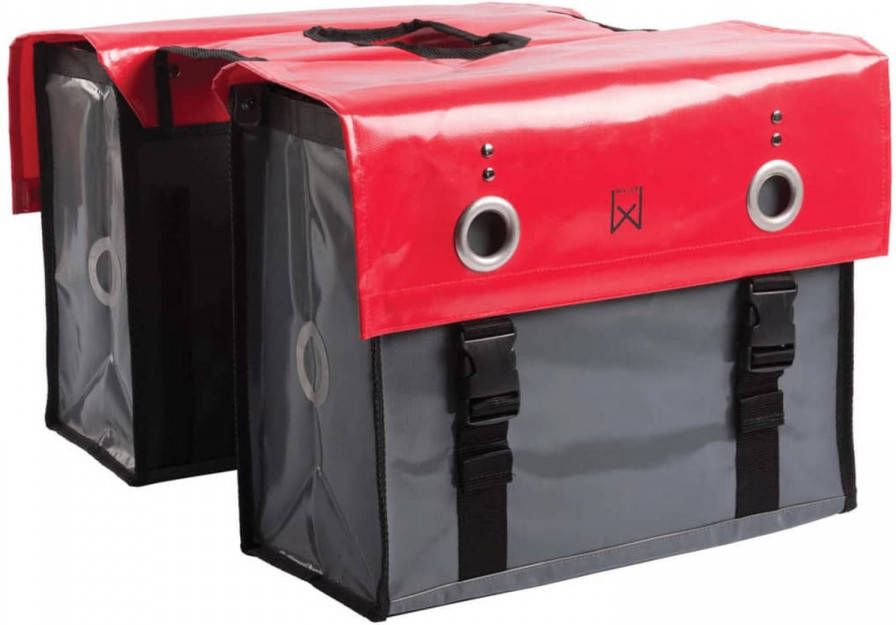 Willex dubbele bisonyl tas Rood/DonkerGrijs 52 liter Grijs