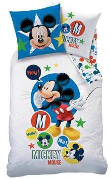 Dekbedovertrek Disney Mickey Mouse Expressions wit 140x200 cm