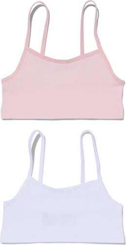 HEMA 2 pak Kinder Soft Tops Naadloos Rib Lichtroze(lichtroze )