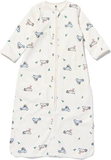 HEMA Baby Slaapzak Met Afritsmouwen Katoen Auto&apos, s Beige(beige )
