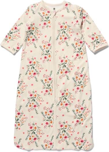 HEMA Baby Slaapzak Met Afritsmouwen Katoen Bloemen Gebroken Wit(gebroken wit )