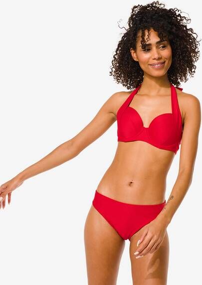 HEMA Dames Bikinibroekje Middelhoge Taille Rood(rood )