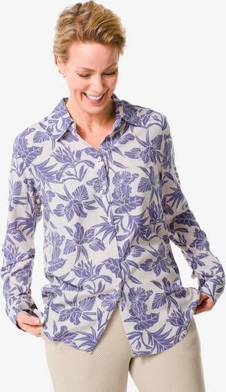 HEMA Dames Blouse Bobbie Donkerblauw(donkerblauw )