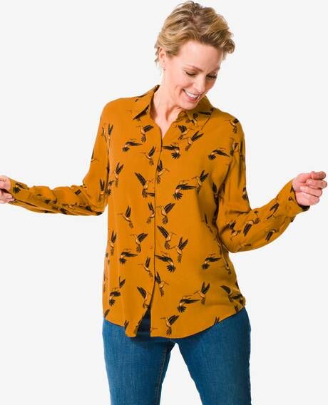 HEMA Dames Blouse Bobbie Geel(geel )