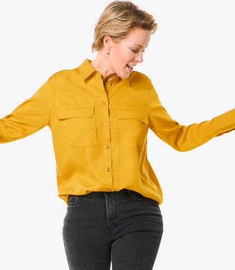 HEMA Dames Blouse Lacey Geel(geel )