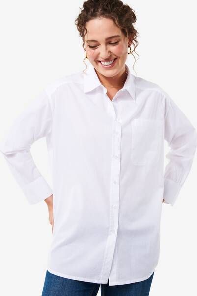 HEMA Dames Blouse Poplin India Wit(wit )