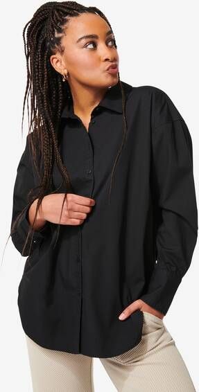 HEMA Dames Blouse Poplin India Zwart(zwart )