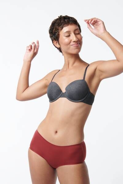 HEMA Dames Boxershort Second Skin Micro Donkerrood(donkerrood )