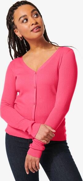 HEMA Dames Gillet Rib Ornella Roze(roze )