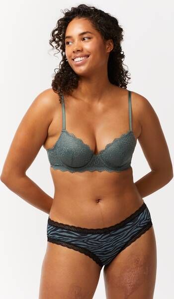 HEMA Dames Hipster Met Kant Micro Groen(groen )