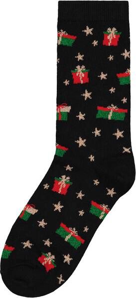 HEMA Dames Kerst Sokken Glitter Pakjes Zwart(zwart )