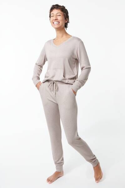 HEMA Dames Loungesweater Viscose Taupe(taupe )