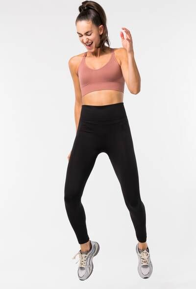 HEMA Voorgevormde Naadloze Sportbh Medium Support Lichtbruin(lichtbruin )