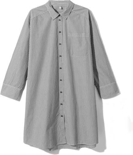 HEMA Dames Overhemdjurk Poplin India Zwart/wit(zwart/wit )