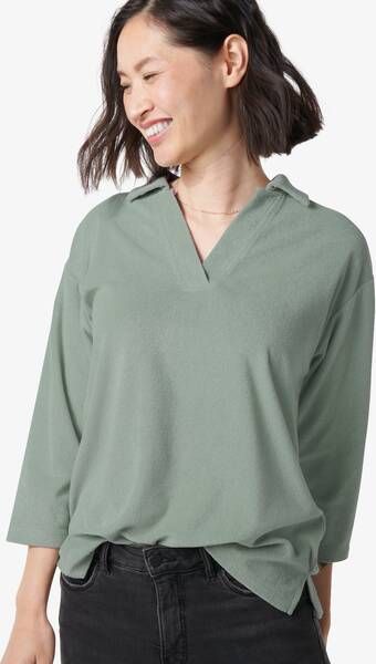 HEMA Dames Polo T shirt Hazel Groen(groen )