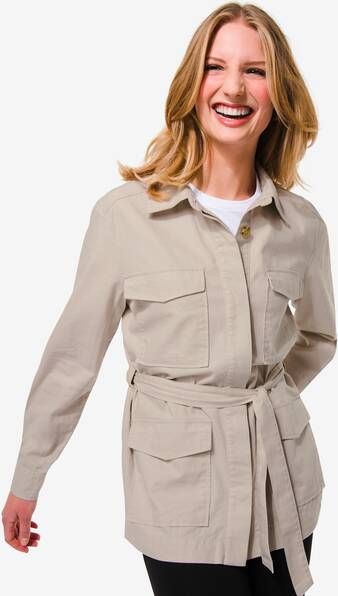 HEMA Dames Safari Jasje Gina Met Linnen Beige(beige )