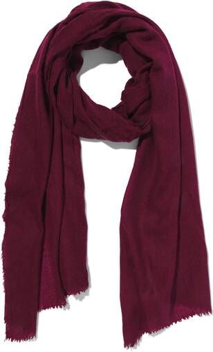 HEMA Dames Sjaal Met Wol 200x60 Donkerrood(donkerrood )