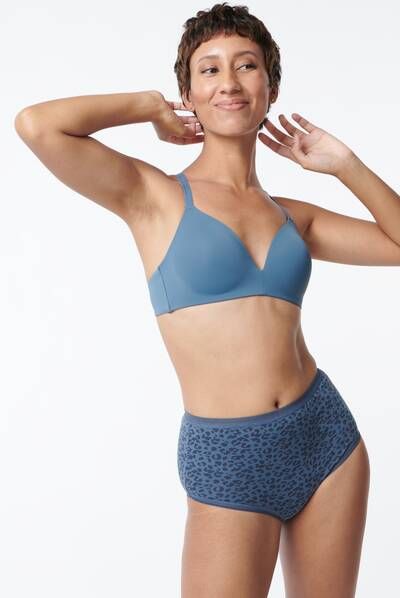 HEMA Dames Slip Hoog Middenblauw(middenblauw )