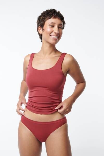 HEMA Dames Slip Naadloos Micro Donkerrood(donkerrood )