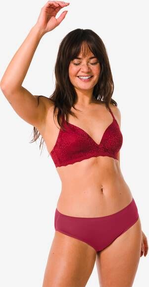 HEMA Dames Slip Second Skin Micro Donkerrood(donkerrood )