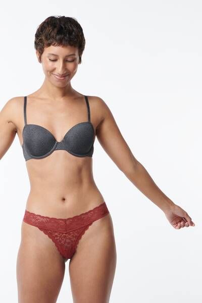 HEMA Dames String Kant Donkerrood(donkerrood )