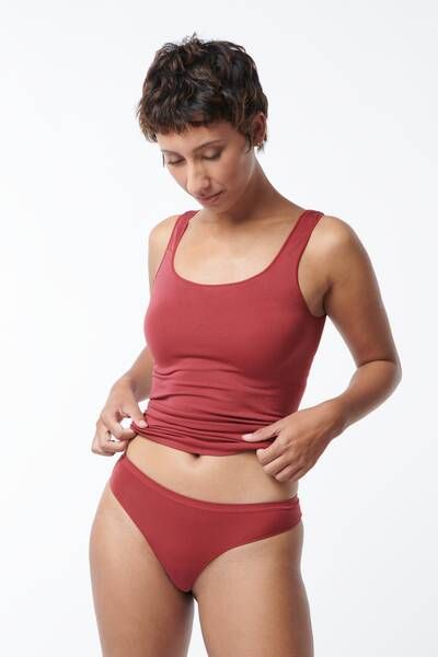 HEMA Dames String Naadloos Micro Donkerrood(donkerrood )