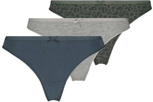 HEMA Dames Strings Katoen/stretch 3 Stuks Multi(multi )