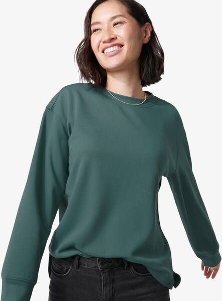HEMA Dames Sweater Olive Piqué Groen(groen )