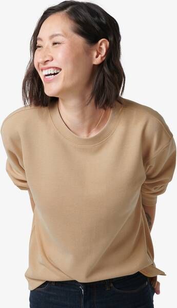 HEMA Dames Sweater Olive Piqué Zand(zand )