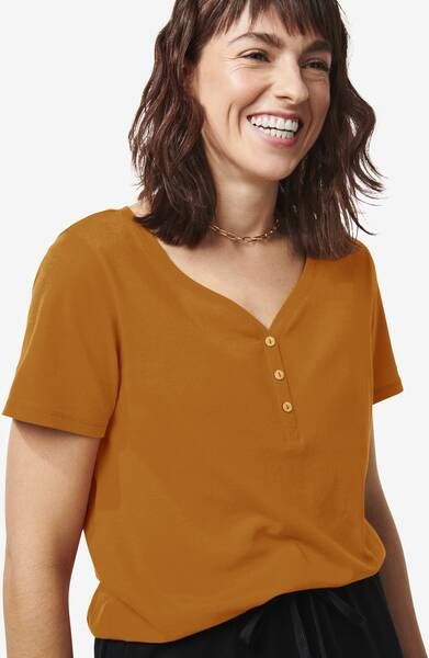 HEMA Dames T shirt Hannie Geel(geel )