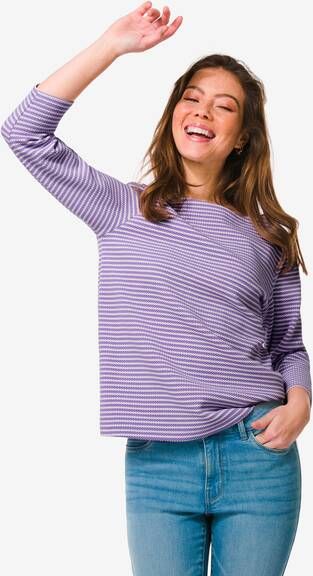 HEMA Dames T shirt Kacey Structuur Paars(paars )