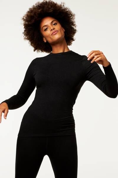 HEMA Dames Thermo T shirt Zwart(zwart )