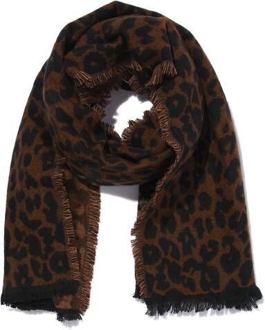 HEMA sjaal met luipaardprint camel/zwart