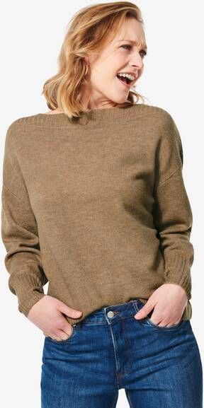 HEMA Gebreide Dames Trui Met Boothals Lana Beige(beige )