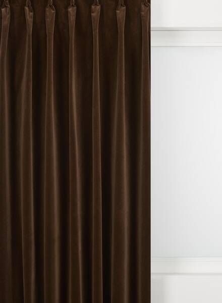 HEMA Gordijnstof Velours Bruin(bruin )