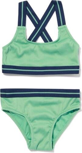 HEMA Kinder Bikini Met Ribbels Groen(groen )