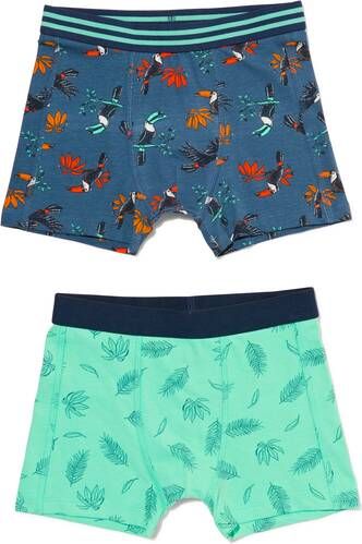 HEMA Kinder Boxers Katoen Stretch Toekan 2 Stuks Aqua(aqua )