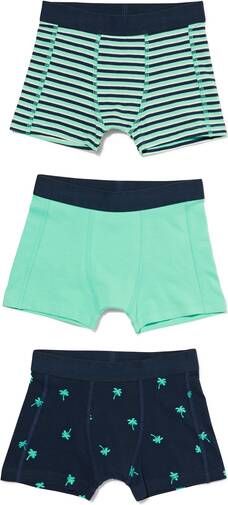 HEMA Kinder Boxers Katoen Stretch Tropisch 3 Stuks Aqua(aqua )