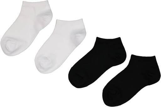 HEMA Kinder Enkelsokken 4 Stuks Zwart/wit(zwart/wit )