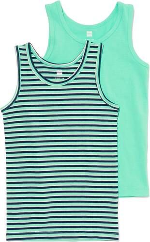 HEMA Kinder Hemden Katoen Stretch Strepen 2 Stuks Aqua(aqua )