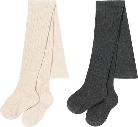 HEMA Kinder Kousenbroeks Met Katoen 2 Paar Beige(beige )