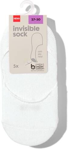 HEMA Kinder Sneakersokken Met Katoen 5 Paar Wit(wit )
