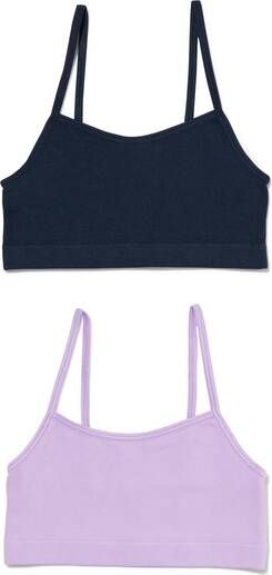 HEMA Kinder Soft Tops Naadloos Rib 2 Stuks Paars(paars )