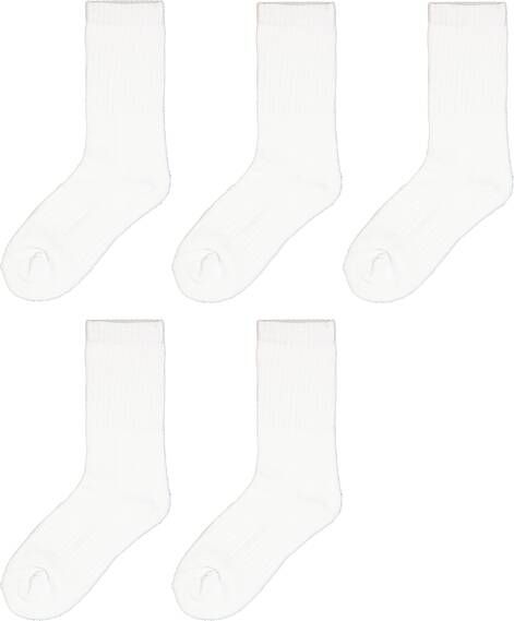 HEMA Kinder Sportsoken Rib 5 Paar Wit(wit )